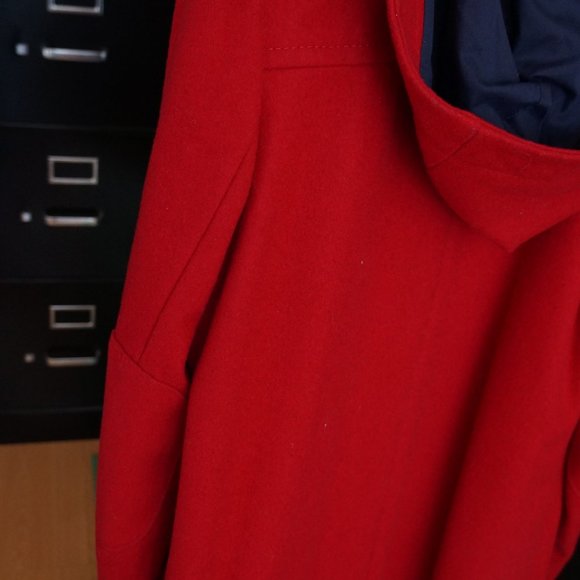 Mango Women Red Wool Duffle Coat Extra Small - Picture 7 of 10